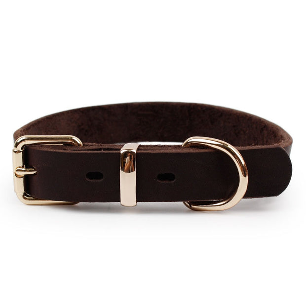Leather Dog Collar Leads Alloy Buckle